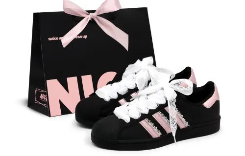 Adidas Originals SUPERSTAR Raven Made, Berlin Girlish, Special Shopping Bag, Lace, Romantic, Fashion Versatile