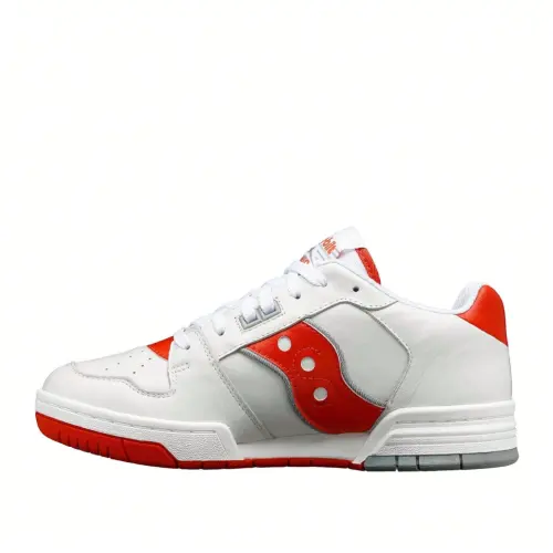 Saucony Slip Resistant Abrasion Resistant Low top Skateboard Shoes Men's White Red