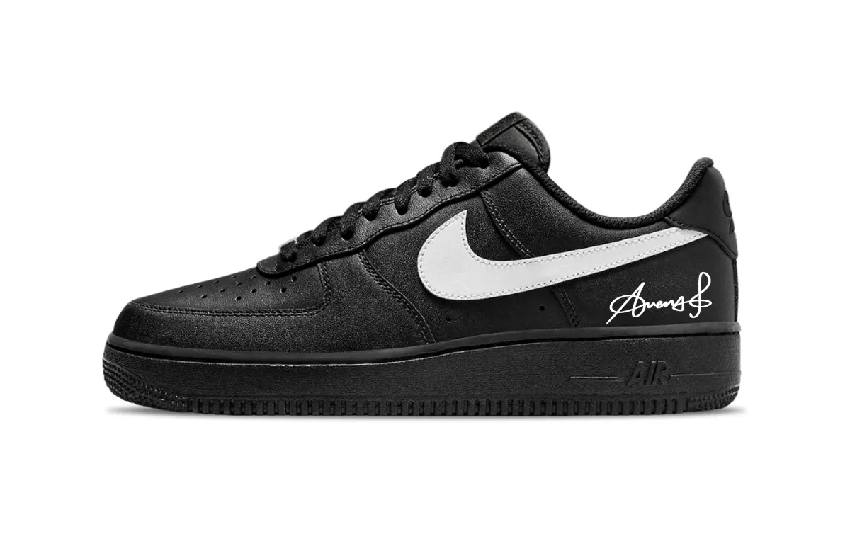Nike Air Force 1 Black Air Force Abrasion Resistant Abrasion Resistant Low top Skateboard Shoes Unisex Black White