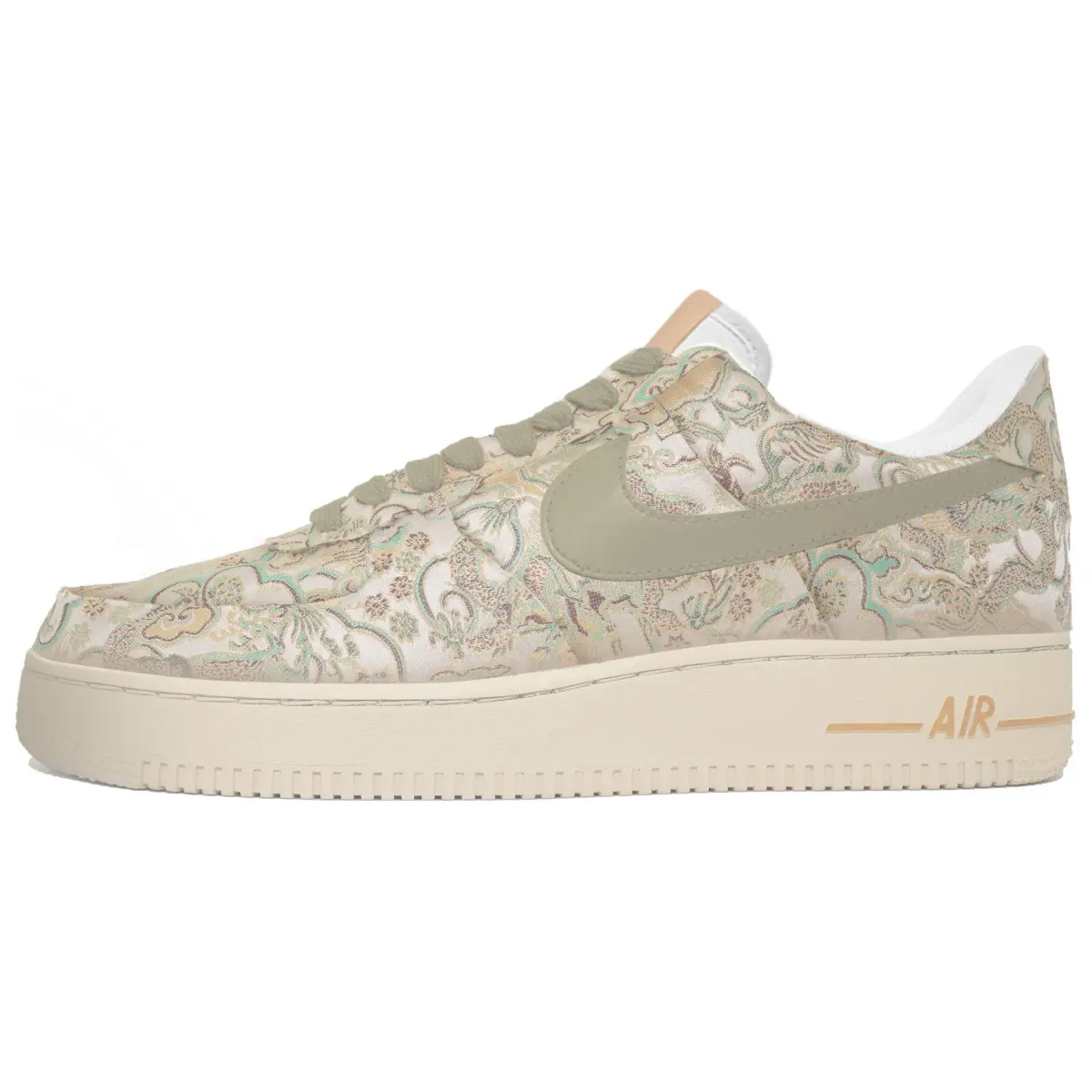 Nike Air Force 1 Slip Resistant Abrasion Resistant Low top Skateboard Shoes Unisex White Gold