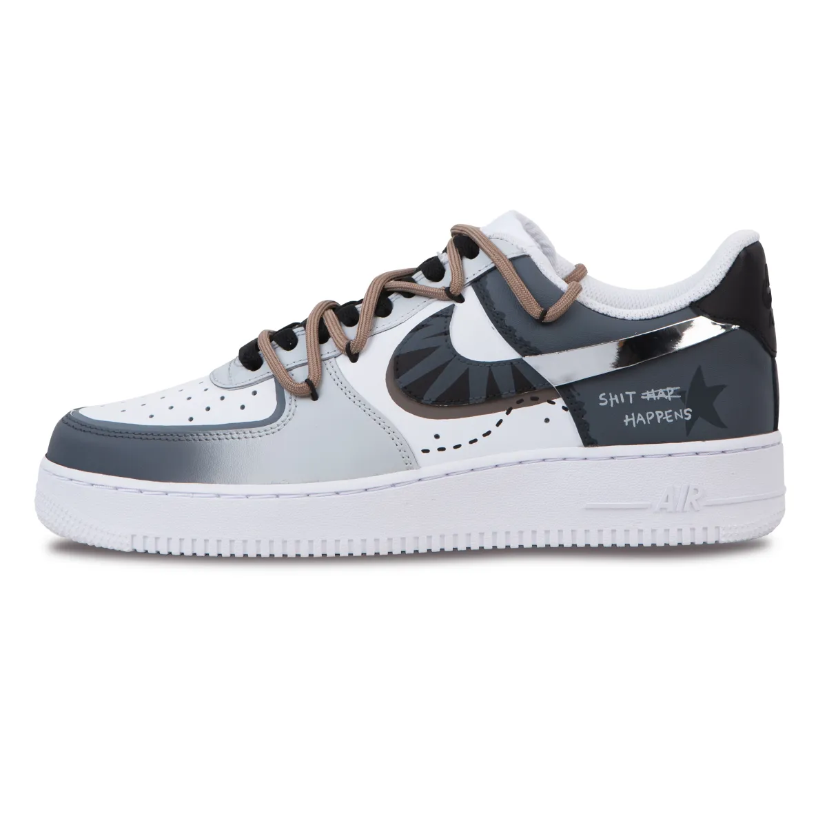 Nike Air Force 1 Abrasion Resistant Low top Skateboard Shoes Unisex Black Gray