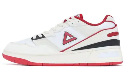 PEAK Taichi 910 OG Comfortable Casual Slip Resistant Abrasion Resistant Low top Skateboard Shoes Unisex White Red