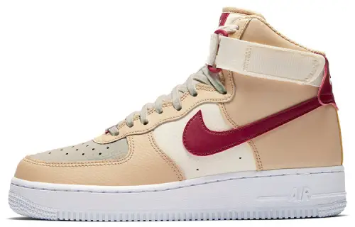 Nike Air Force 1 Mars Yard synthetic leather astronaut anti-slip shock absorption wear-resistant high-top sneakers women's beige red