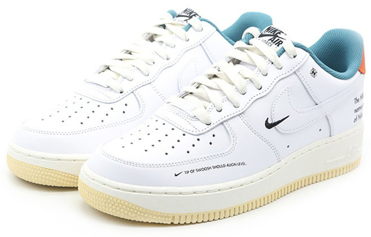 Мужские кеды Nike Air Force 1 (бело-зелено-оранжевые) — фото 3