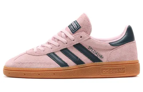Adidas Originals Handball Spezial Suede Round Toe Lace-Up Low-Top Skate Shoes Unisex Pink Black