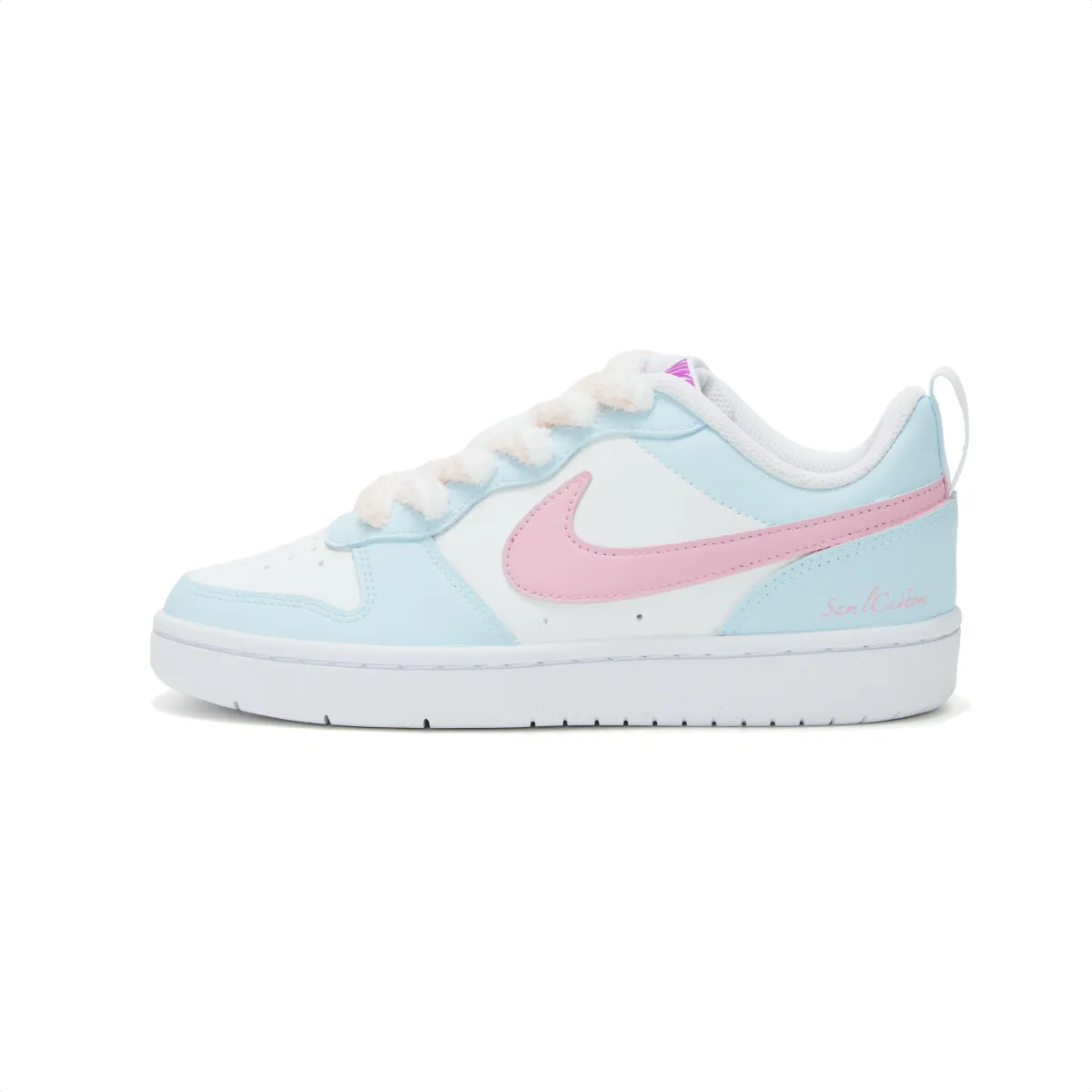 Nike Court Borough Low 2 Low top Skateboard Shoes Women's Pink Blue