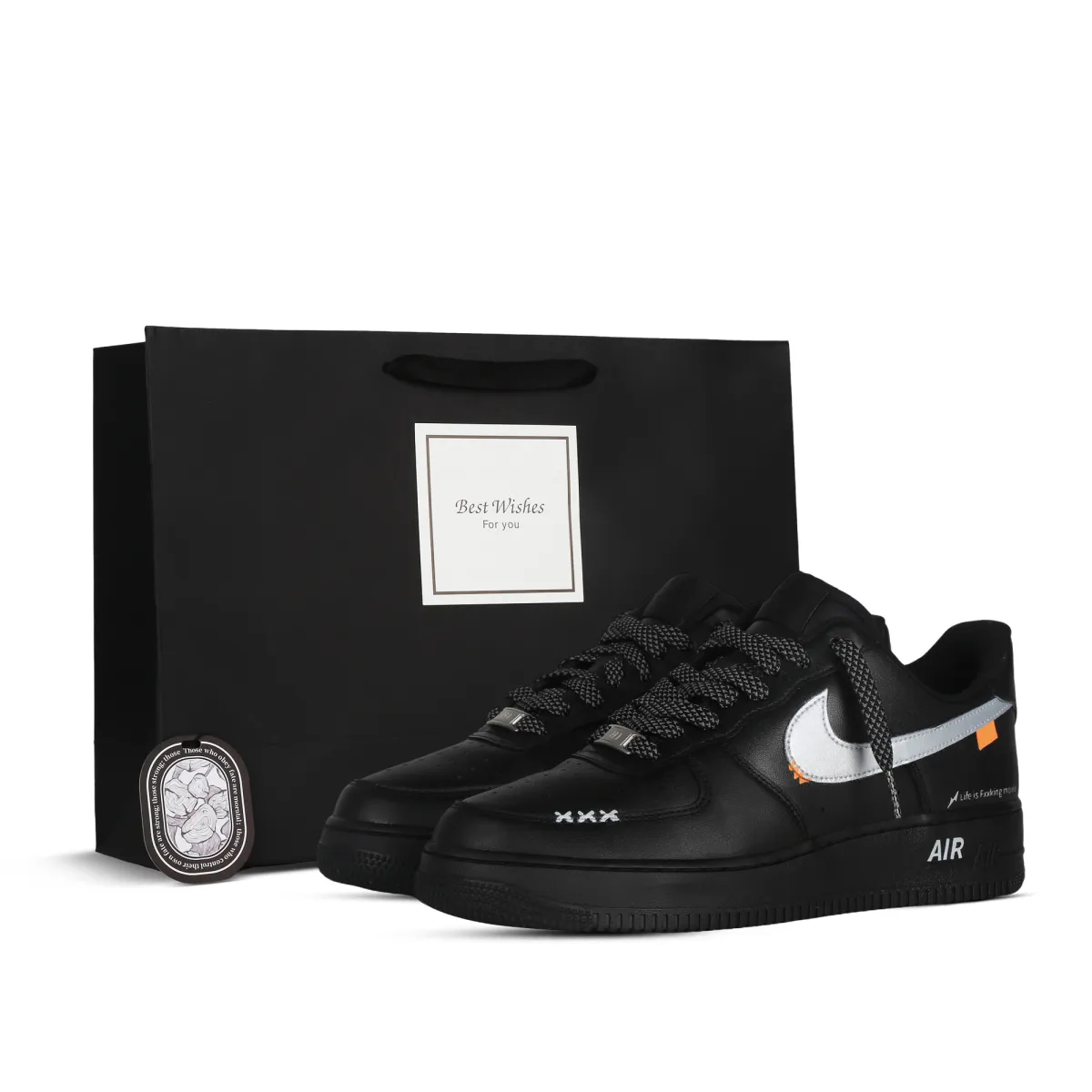 Nike Air Force 1 Life Is Like A Play Coverage Slip Resistant Coverage Slip Resistant Low top Skateboard Shoes Unisex