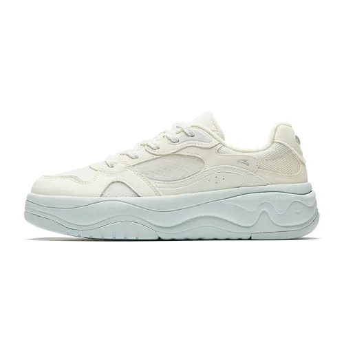 Anta Slip Resistant And Breathable Low top Skateboard Shoes Women's Ivory White
