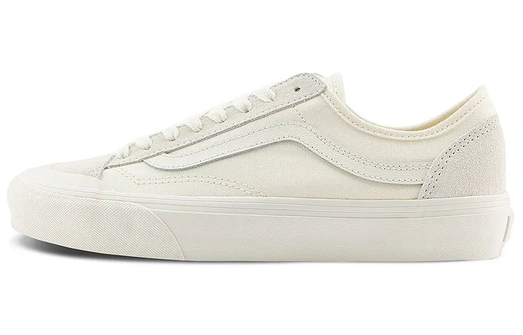 Vans Style 136 Abrasion Resistant Low top Skateboard Shoes Unisex Ecru