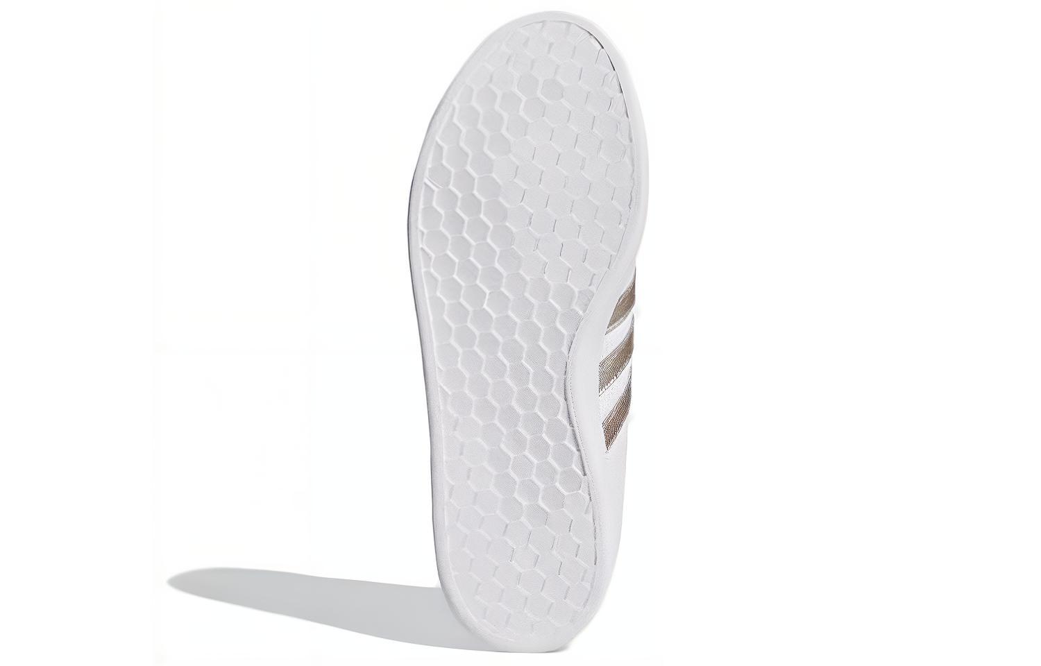 Женские кеды adidas neo GRAND COURT (бело-коричнево-серебристые) — Белый / коричневый / серебристый — фото 5