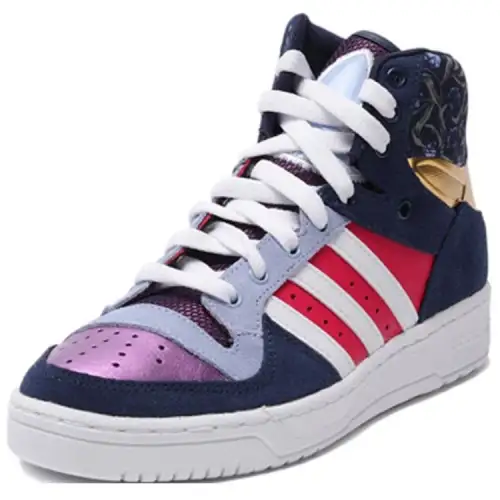 Adidas Originals Slip Resistant Abrasion Resistant High top Skateboard Shoes Women's Blue Red