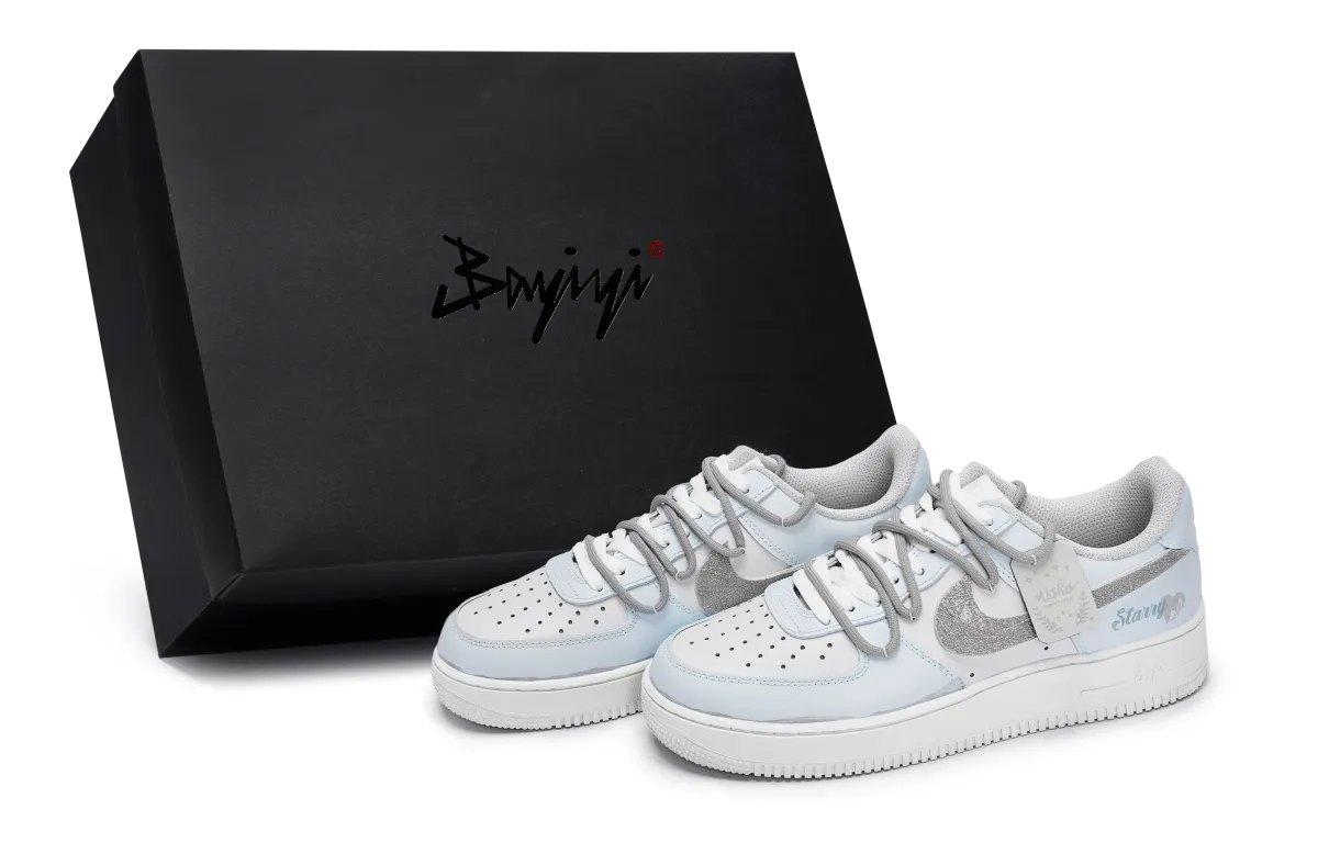 Nike Air Force 1 811 Manufacturing, Silver Moon Wishes, Special Shoe Box Low top Skateboard Shoes Unisex