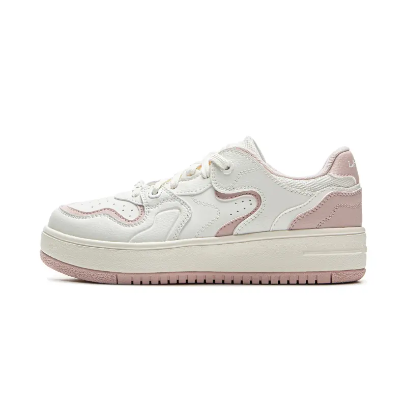 Li Ning Cheese Slip Resistant, Abrasion Resistant, Lightweight Low top Skateboard Shoes Women's Mist White