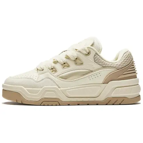 Anta Non slip Lightweight Low top Skateboard Shoes Men's Beige Yellow