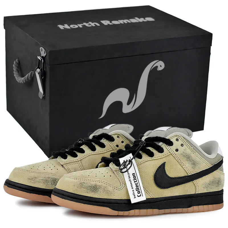 Nike Dunk SB Abrasion Resistant Low top Skateboard Shoes Unisex Black Brown