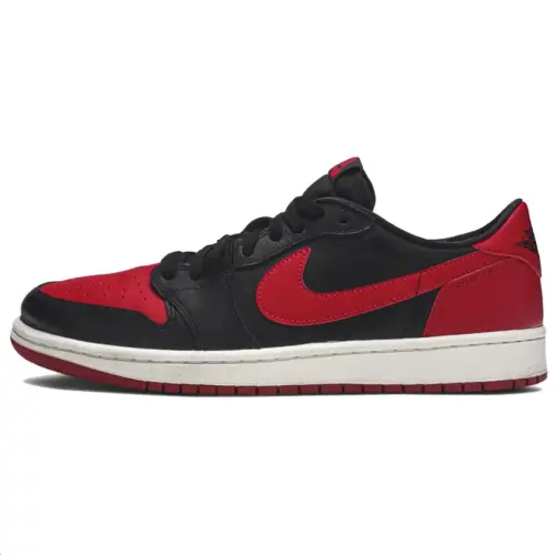 Jordan Air Jordan 1 Low top Skateboard Shoes Unisex Black Red