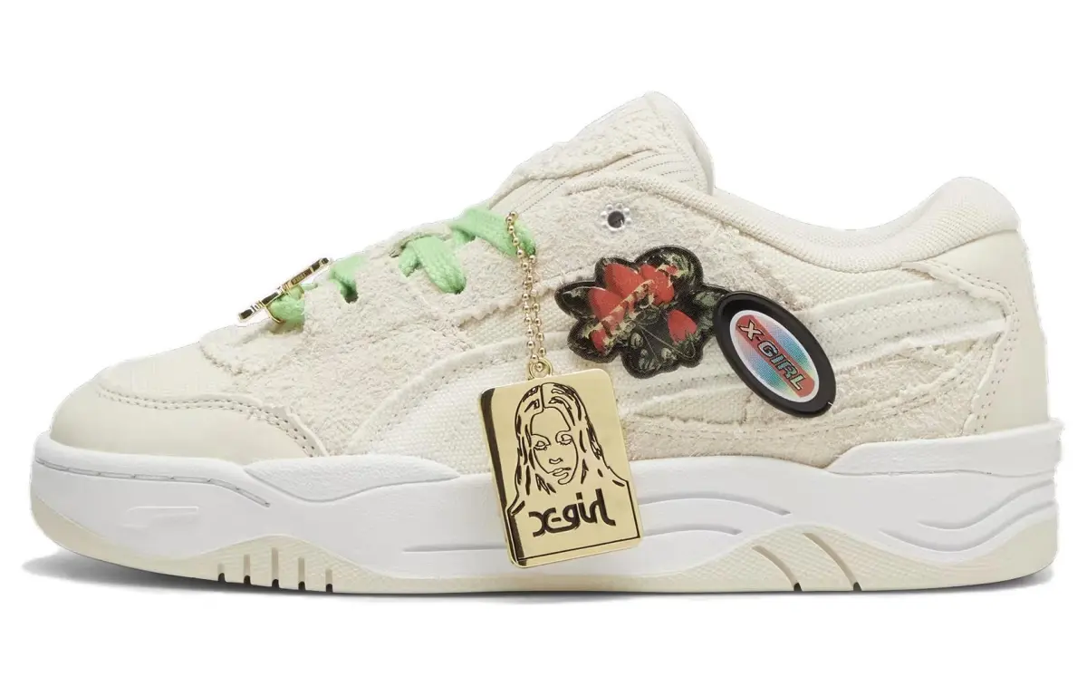 X girl x PUMA Versatile Cushioning Low top Skateboard Shoes Women's Ecru