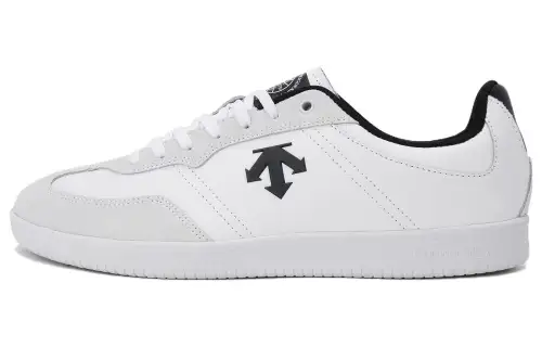 DESCENTE Sport Style Edge Court Abrasion Resistant Breathable Low top Skateboard Shoes Unisex White