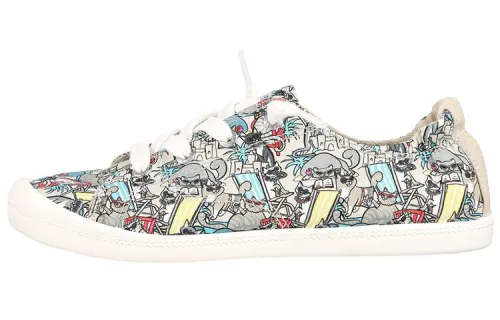 Skechers Bob's Canvas Slip Resistant Cushioning Abrasion Resistant Low top Skateboard Shoes Women's Gray