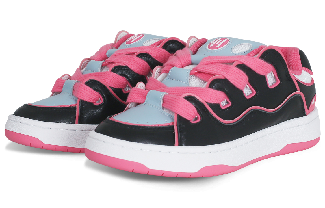 Ollieskate Slip Resistant Abrasion Resistant Low top Skateboard Shoes Unisex Black Pink Blue