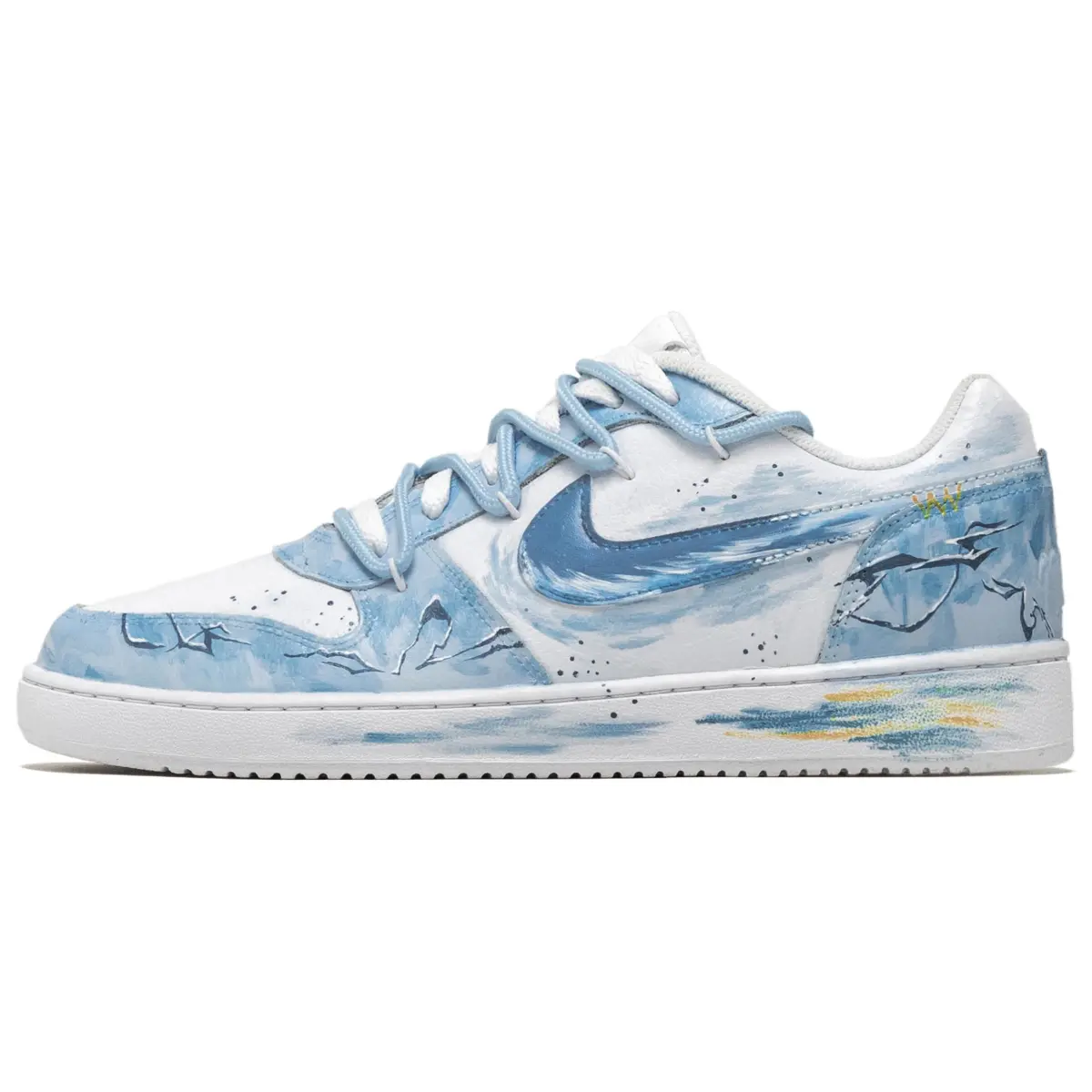 Nike EBERNON Son Of Flash Slip Resistant Abrasion Resistant Low top Skateboard Shoes Unisex Light Blue