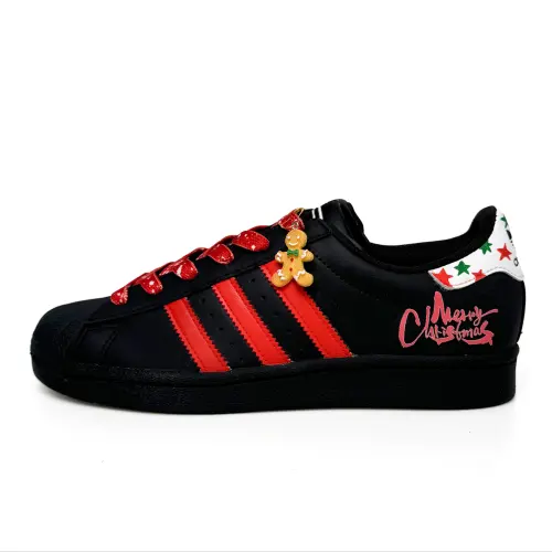 Adidas Originals SUPERSTAR Slip Resistant Low top Skateboard Shoes Unisex Black Red