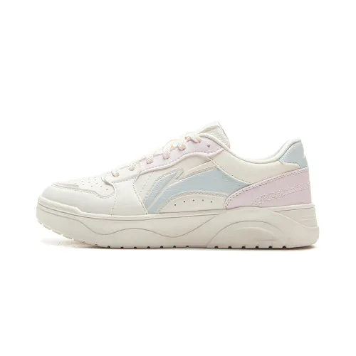 Li Ning Fresh Look Low top Skateboard Shoes Women's White Pink Blue