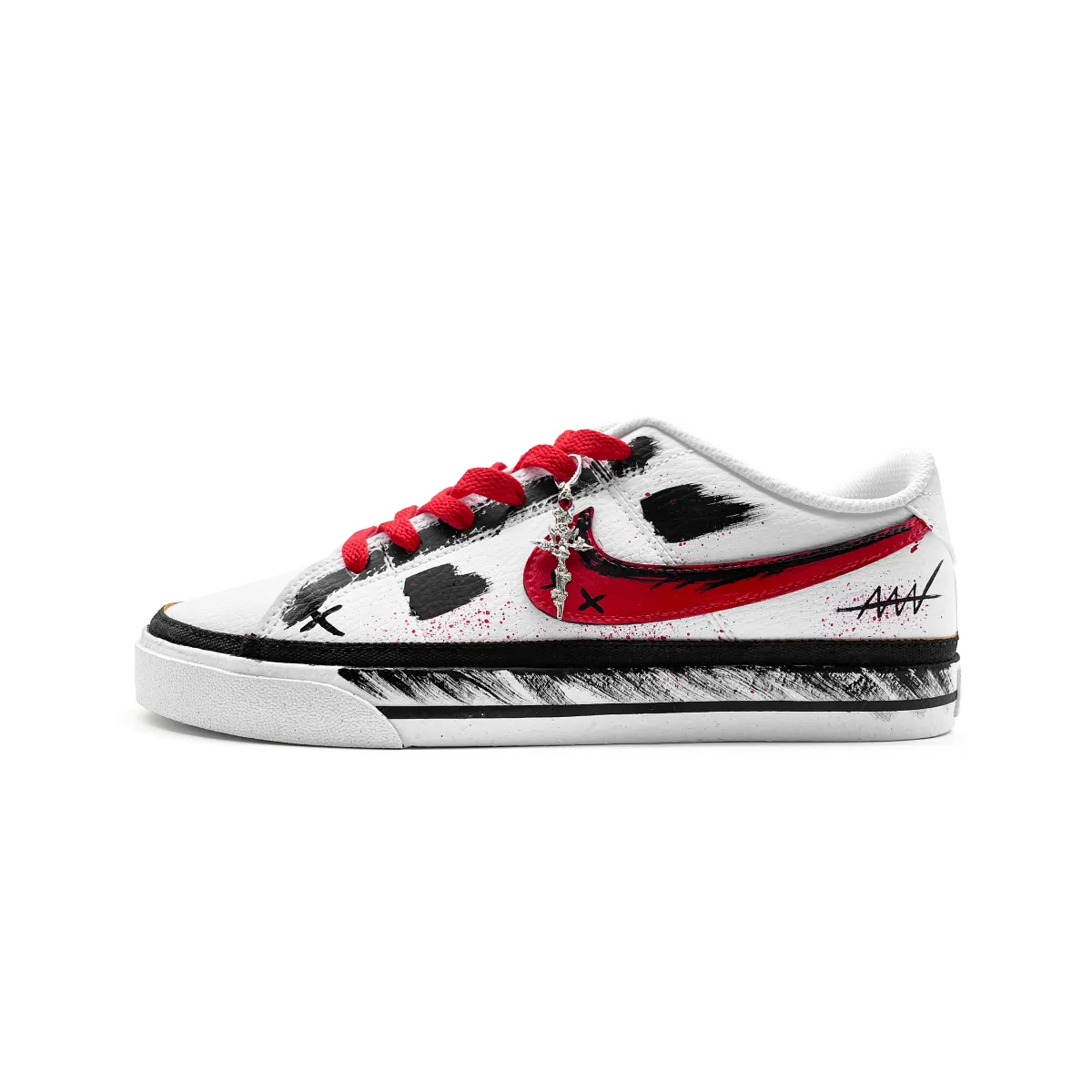 Nike Court Legacy Ambition Beats Cushioning Low top Skateboard Shoes Unisex Black White