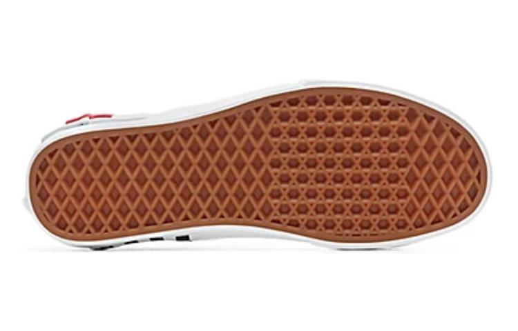 Слипоны Vans slip-on Cap "White Black Checkerboard" (белые) — Белый — фото 5