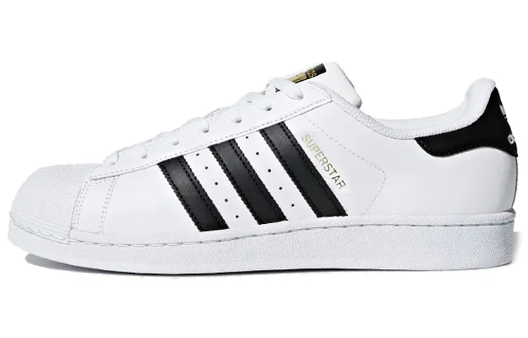 Adidas Originals SUPERSTAR Leather Unisex Lightweight Low top Skateboard Shoes Unisex Black White