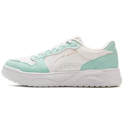 Li Ning Fresh Look Slip Resistant Abrasion Resistant Low top Skateboard Shoes Women's White Green