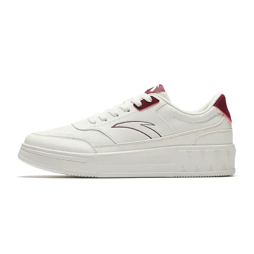 Anta Coverage Abrasion Resistant Coverage Abrasion Resistant Low top Skateboard Shoes Men's White Red