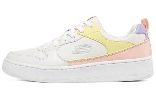 Skechers Sport Court 92 Low top Skateboard Shoes Women's White Yellow Pink Purple Patchwork