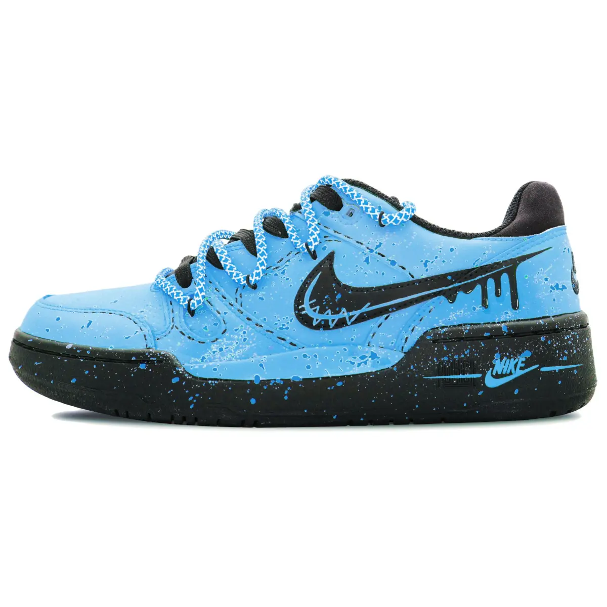 Nike Full Force Dark Night Lightning Abrasion Resistant Low top Skateboard Shoes Unisex Black Blue