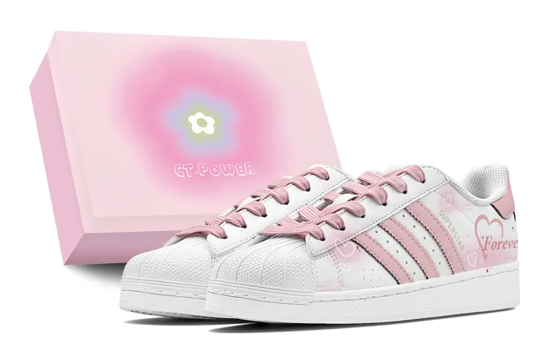 Adidas Originals SUPERSTAR Romantic Gift, Timeless Sweetheart, Sweet Style Niche Abrasion Resistant Slip Resistant