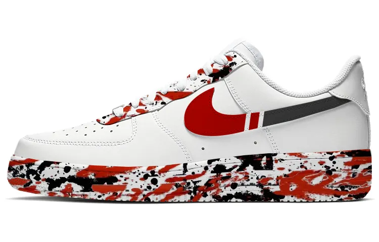 Nike Air Force 1 Skateboard Shoes Women's Low Top Black/Red/White