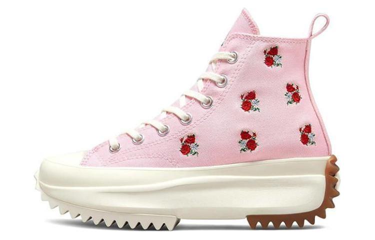 Run Star Converse Hike Platform High 'Embroidered Floral - Sunrise Pink'