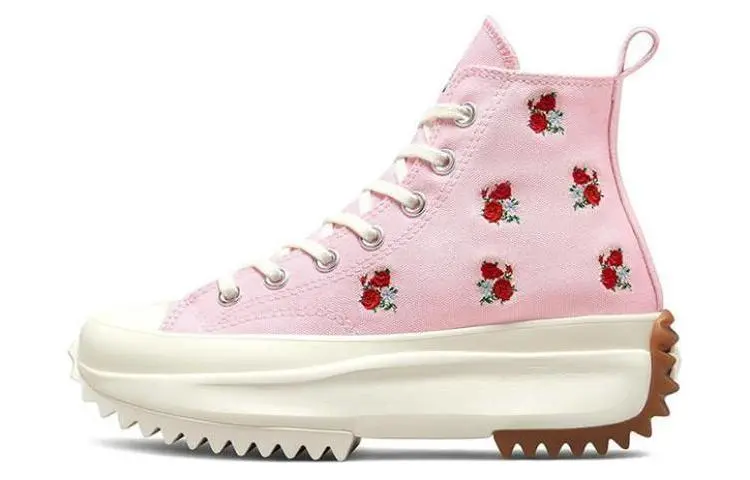 Run Star Converse Hike Platform High 'Embroidered Floral - Sunrise Pink'