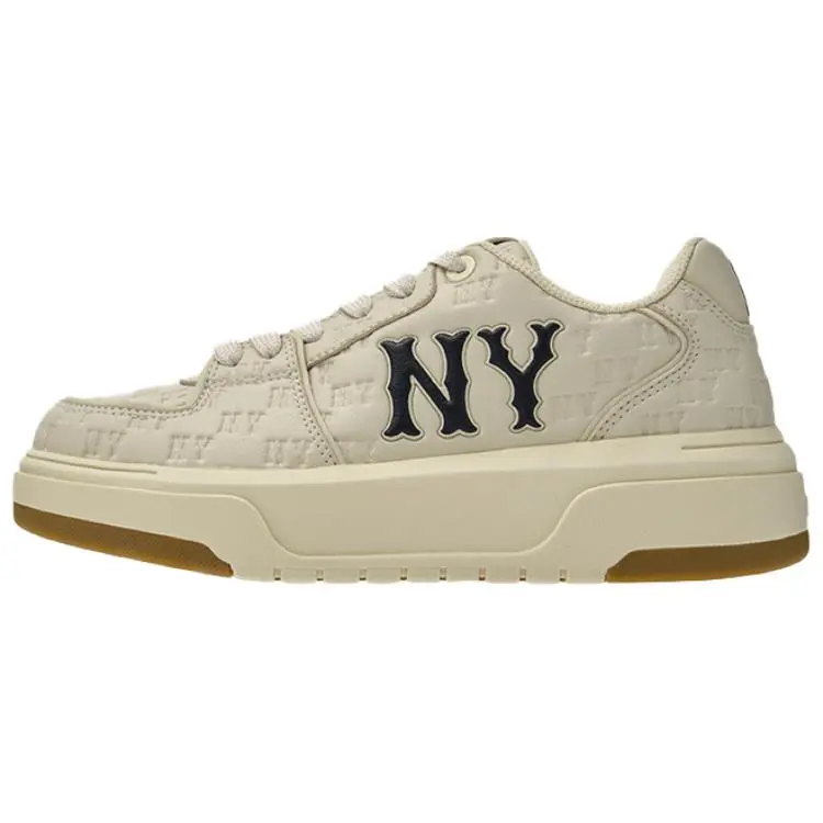 MLB New York Yankees Height Increasing Low top Skateboard Shoes Unisex Ivory