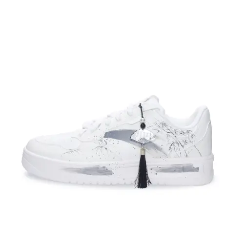 Anta Thermal Slip Resistant Abrasion Resistant Low top Skateboard Shoes Men's White Black