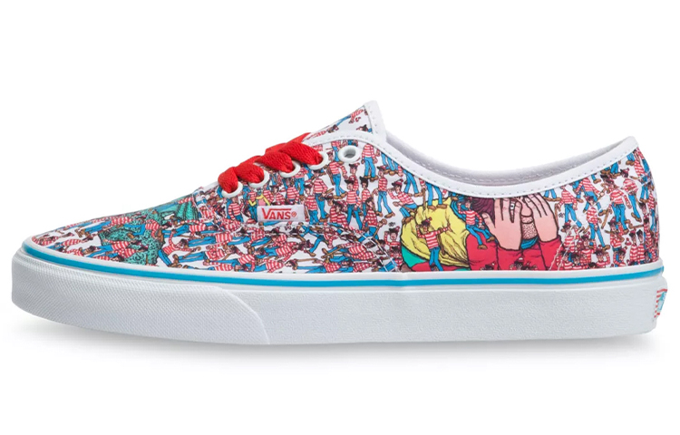 Where's Waldo x Vans Authentic Looking for Waldo Printed Low-top Sneakers Unisex Red