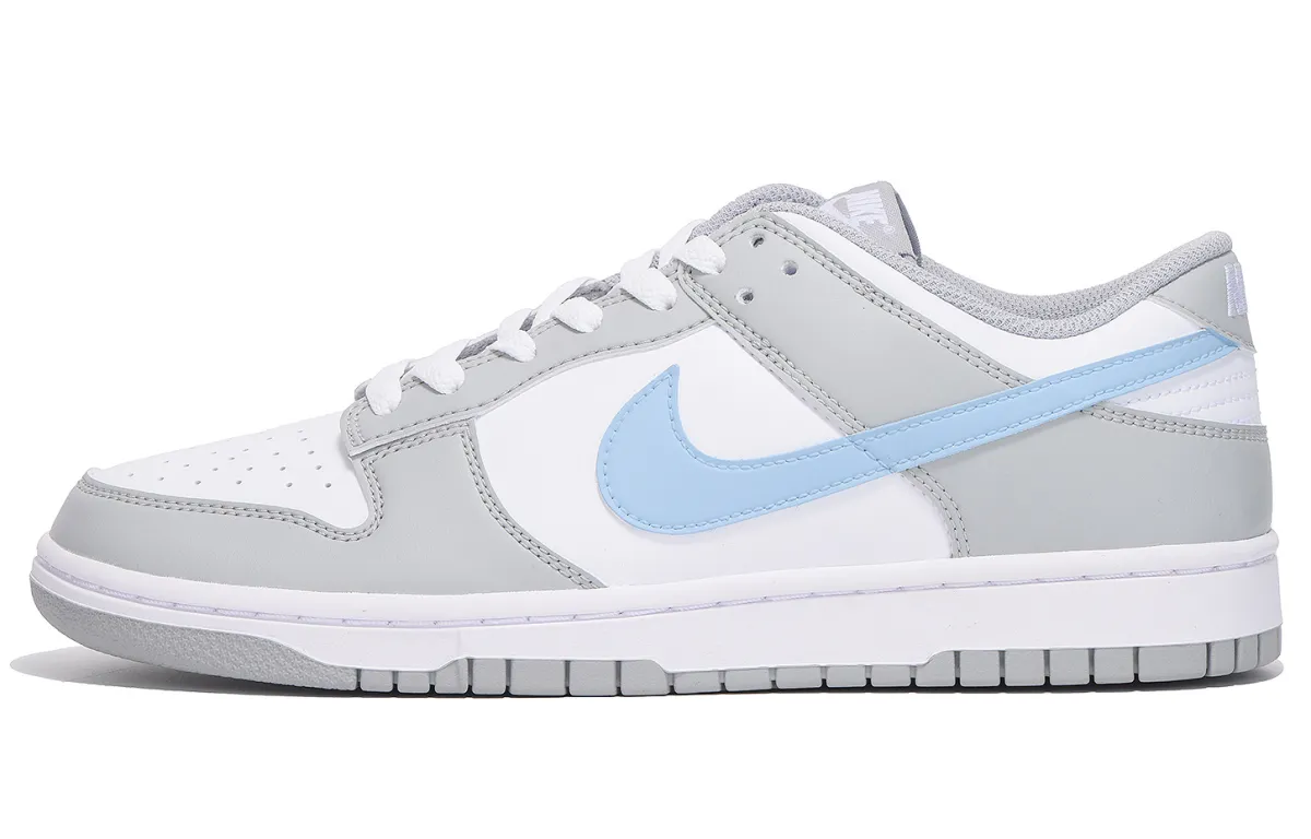 Nike Dunk Slip Resistant Abrasion Resistant Low top Skateboard Shoes Unisex White Blue