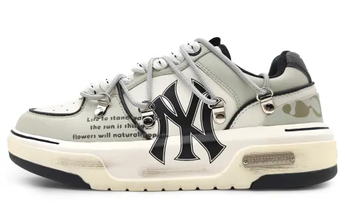 MLB Chunky Liner Leather Abrasion Resistant Height Increasing Low top Skateboard Shoes Unisex Sage Green