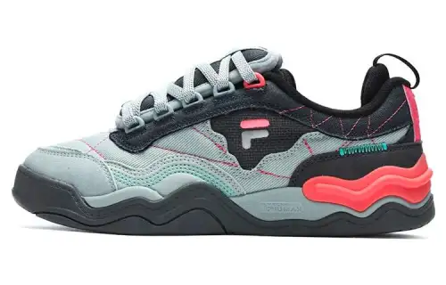 FILA FUSION KICK Wave Sole Skateboard Shoes Fabric Low top Skateboard Shoes Women's Gray Blue