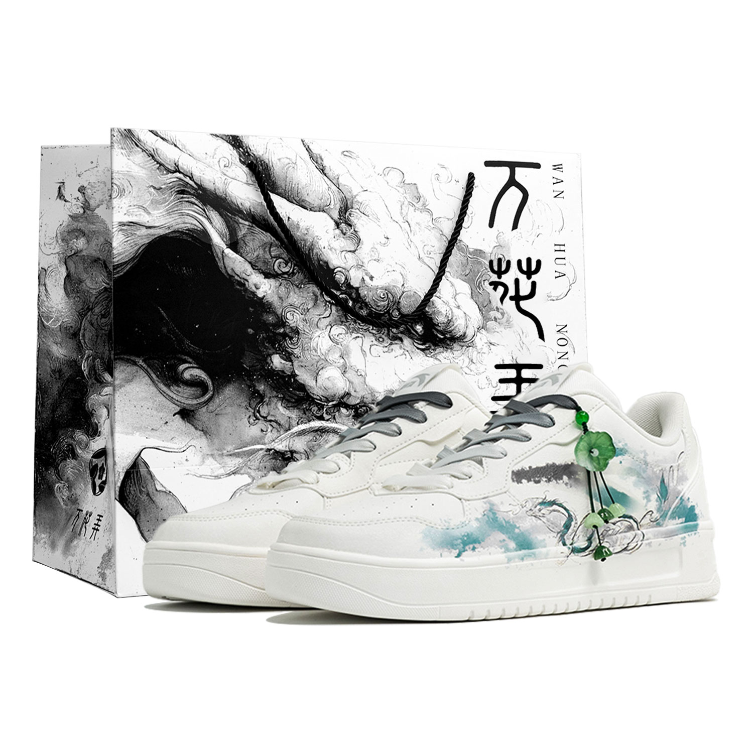 Anta Easy Slip Resistant Abrasion Resistant Low top Skateboard Shoes Men's Black White Gray Green