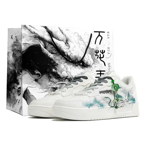 Anta Easy Slip Resistant Abrasion Resistant Low top Skateboard Shoes Men's Black White Gray Green