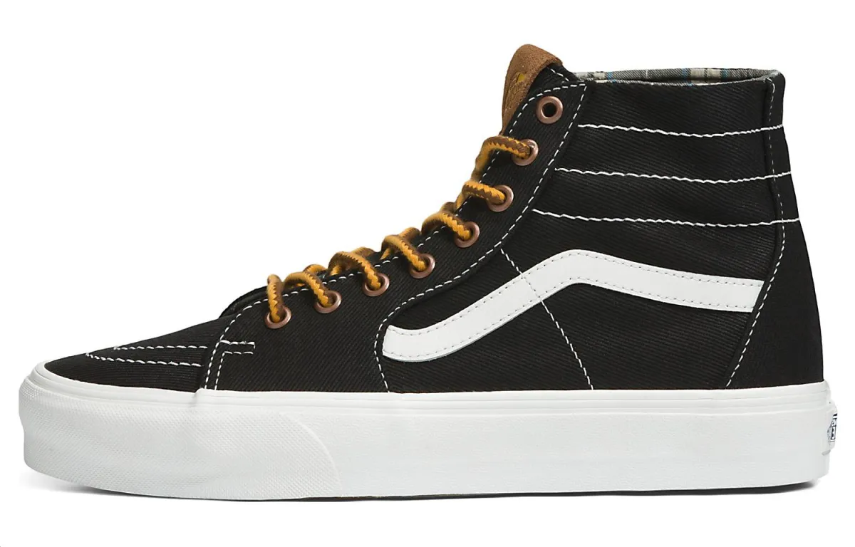 Vans SK8 Ca Throwback Fabric Abrasion Resistant High top Skateboard Shoes Unisex Black Yellow