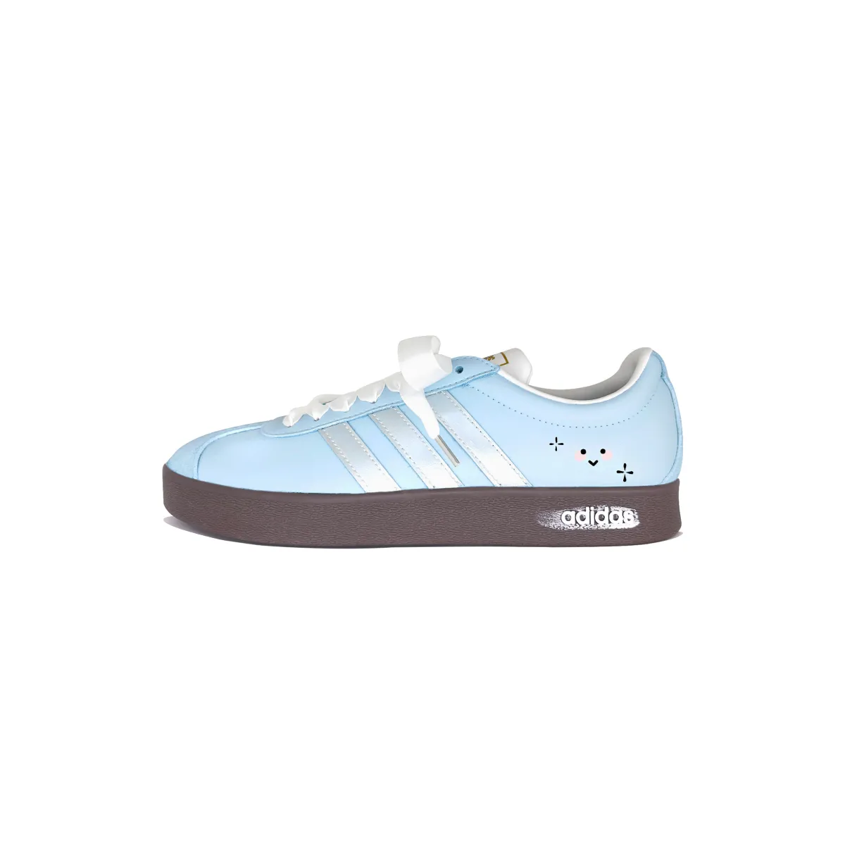 Adidas VL COURT 2.0 Maris Sal Pearl Abrasion Resistant Abrasion Resistant Low top Skateboard Shoes Unisex Light Blue