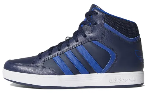 Adidas Originals Varial Mid Leather Abrasion Resistant High top Skateboard Shoes Men's Blue