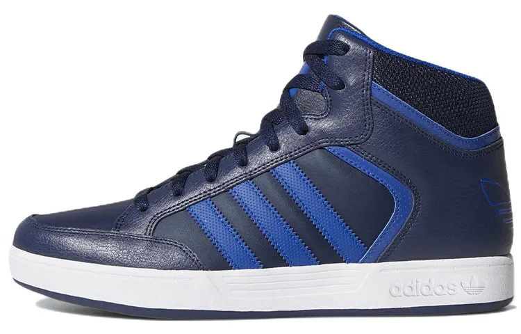 Adidas Originals Varial Mid Leather Abrasion Resistant High top Skateboard Shoes Men's Blue